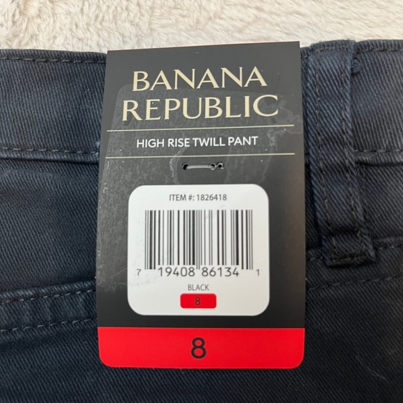 Banana Republic Women's High-Rise Twill Pants Stretch Cotton Blend Size 8 NWT - Picture 2 of 15
